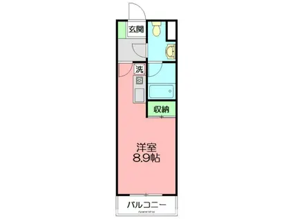 ゴールドウィン湘南(ワンルーム/2階)の間取り写真