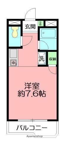 ロアールハイツ(ワンルーム/4階)の間取り写真