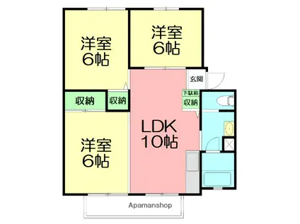 パレーシャル太平台1(3LDK/1階)の間取り写真