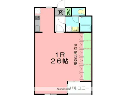 シーベルズ(ワンルーム/2階)の間取り写真