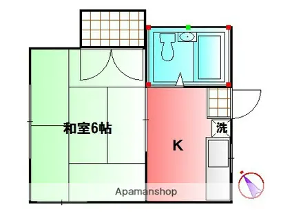イーハトーブ(1K/2階)の間取り写真