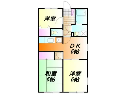 フェリース中根(3DK/2階)の間取り写真