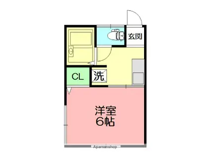 ハイムローラス(1K/2階)の間取り写真