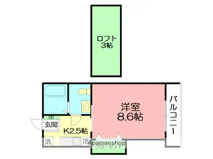 モノリス(1K/1階)の間取り写真