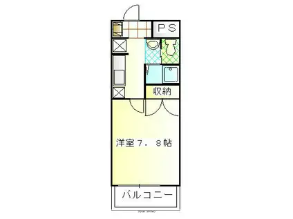 ベーネパラッツォアキ2(1K/2階)の間取り写真