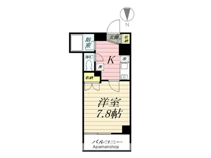 オンディーヌ湘南(1K/2階)の間取り写真