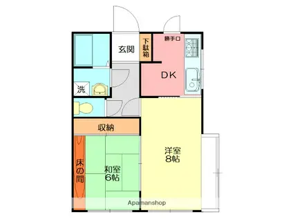 コンステレーション鵠沼(2DK/1階)の間取り写真