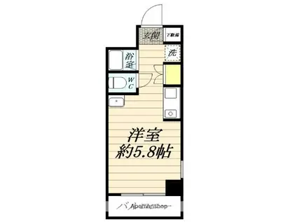 シーサイドビラ鵠沼(ワンルーム/4階)の間取り写真