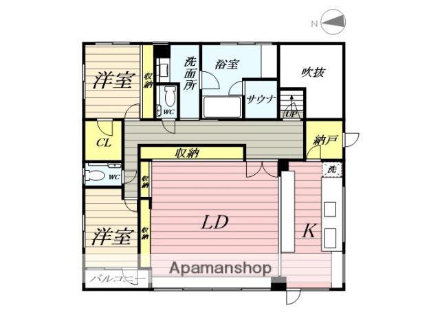 プリメロ湘南(2LDK/7階)の間取り写真
