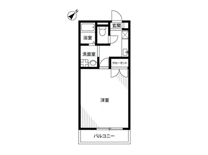 アンプルール ブワ湘南(1K/2階)の間取り写真