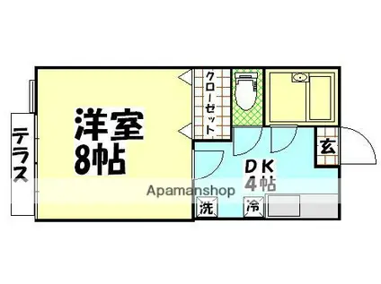 メイプルハイツ(1K/1階)の間取り写真