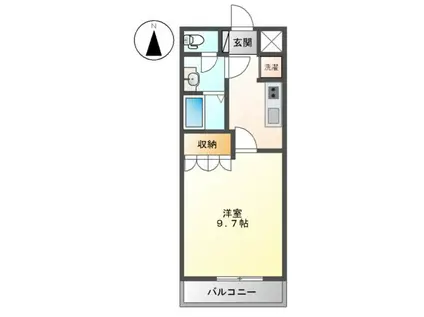 ヴィアーレ・ミーテ(1K/2階)の間取り写真