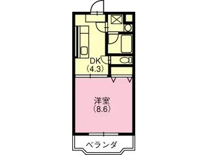 プレジール(1K/1階)の間取り写真