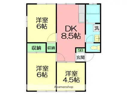 メゾン蓮正寺(3DK/1階)の間取り写真