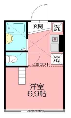 プライムテラス東海大学前Ⅱ(ワンルーム/1階)の間取り写真