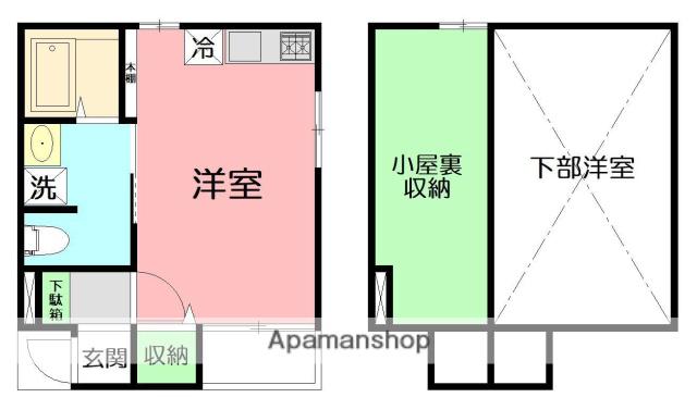 LIFESHIP B棟(ワンルーム/1階)の間取り写真