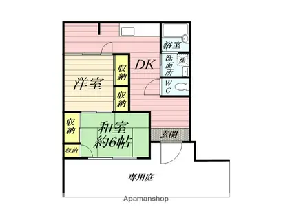 LコートK(2DK/1階)の間取り写真