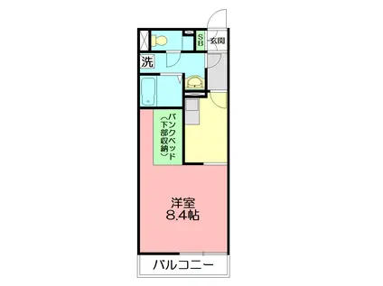 ミランダYIⅡ(ワンルーム/3階)の間取り写真