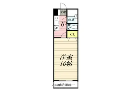 ウィンビュ湘南(1K/1階)の間取り写真