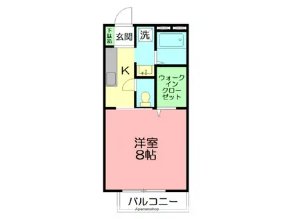 エミネンス1(1K/1階)の間取り写真