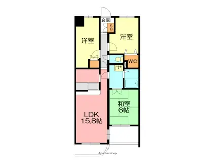 フィールド・サン(3LDK/1階)の間取り写真