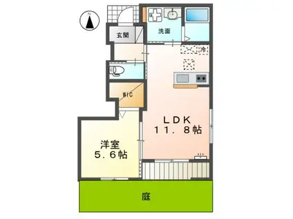 SER VOLAR(1LDK/1階)の間取り写真