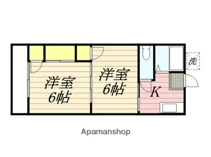 湘南グリーンハイム(2K/3階)の間取り写真