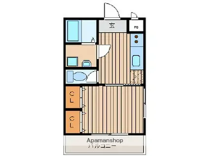 KJスクエア湘南辻堂(1K/3階)の間取り写真