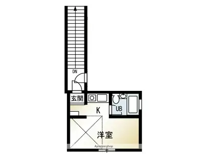 第2渡邉ハイツ(ワンルーム/2階)の間取り写真