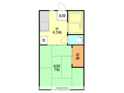 内藤ハイツ(1K/2階)の間取り写真