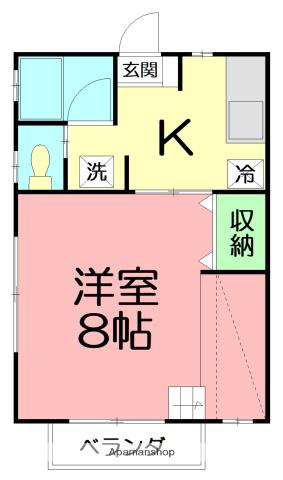 ドミールFUKAGAWAⅡ(1K/2階)の間取り写真