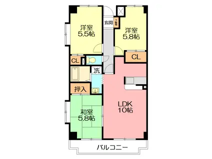 ルグラン(3LDK/2階)の間取り写真