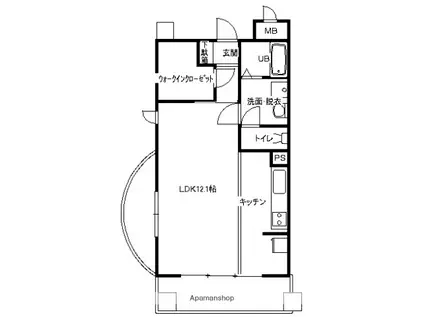 プレセンスK(ワンルーム/4階)の間取り写真