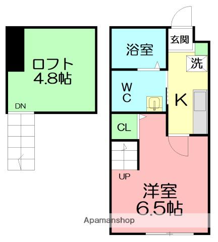ELVITASHONAN(1K/2階)の間取り写真