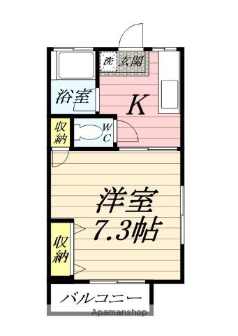 SKシオン(1K/2階)の間取り写真