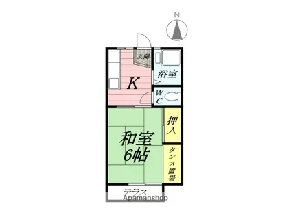コーポ・和(1K/2階)の間取り写真