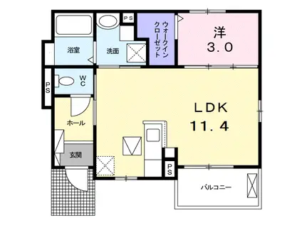SOLE PRESSO(1LDK/1階)の間取り写真