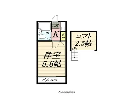 サニ-ウェル大和(1K/2階)の間取り写真