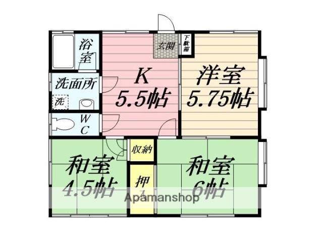 メゾン竹ノ上(3DK/1階)の間取り写真