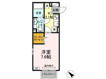 ラマージュ鎌倉(1K/2階)の間取り写真