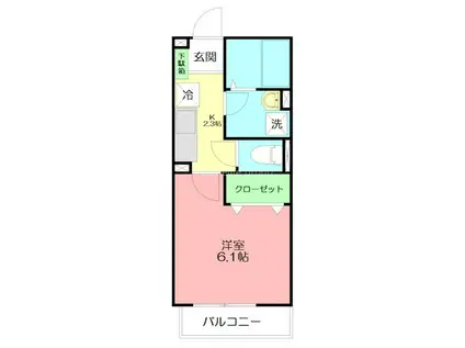 マ・メゾン鵠沼花沢 B(1K/3階)の間取り写真