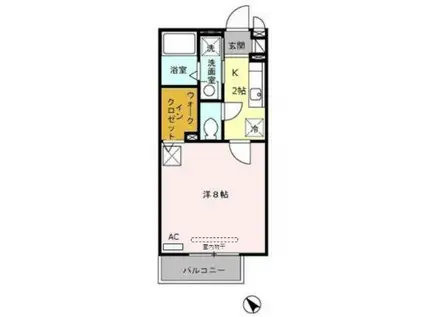 ブランシュ・ソフィア(1K/1階)の間取り写真