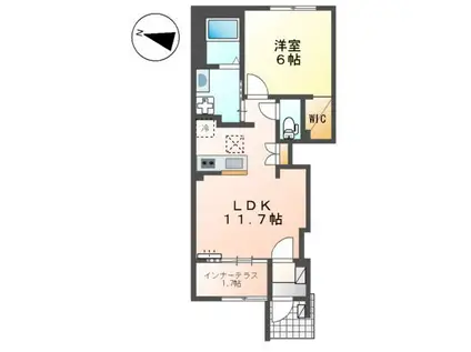 ディモーラ(1LDK/1階)の間取り写真