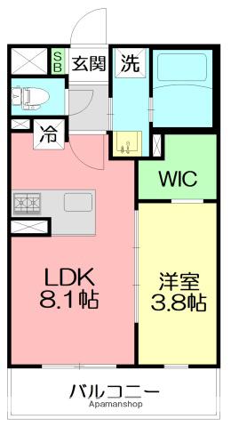 FLEURS DE CERISIER(1LDK/1階)の間取り写真