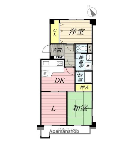 ライオンズマンション桜ヶ丘(2LDK/2階)の間取り写真
