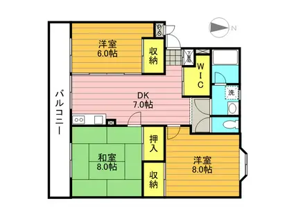 エスポワールいずみ(3DK/2階)の間取り写真