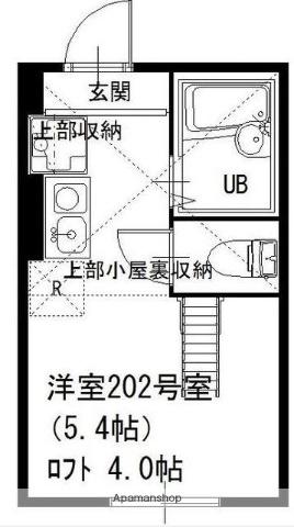 プライムテラス東海大学前Ⅱ(ワンルーム/2階)の間取り写真