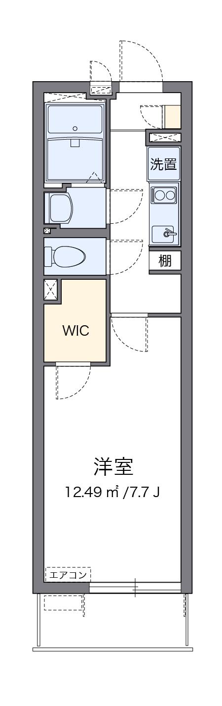 クレイノヴィラージュⅡ(1K/2階)の間取り写真