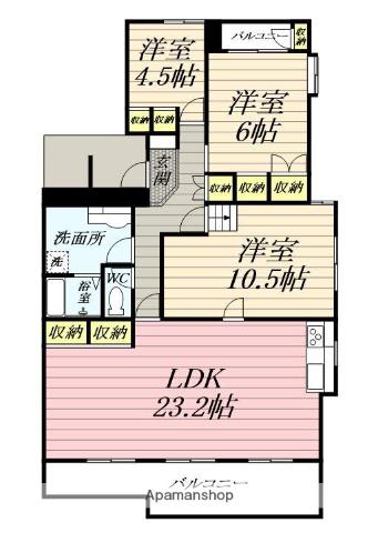 宮ノ前ハイツ(3LDK/2階)の間取り写真