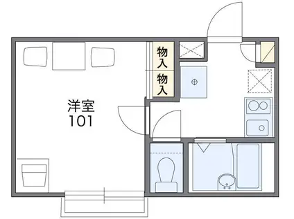 レオパレス中里(1K/2階)の間取り写真